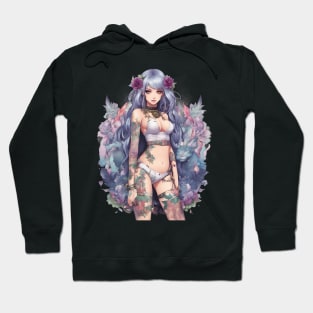 Ink and Tears Emo Goth Anime Girl Hoodie